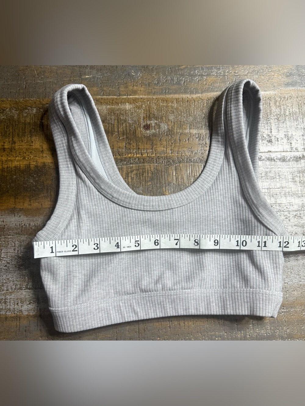 ALO Yoga Wellness Bra in Ribbed Heather Grey - Picture 8 of 9